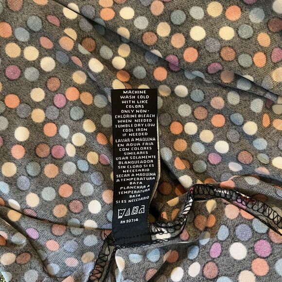 MSK Black Multi Color Polka Dots Bell Sleeve Shift Dress Women's Size L - Picture 8 of 8